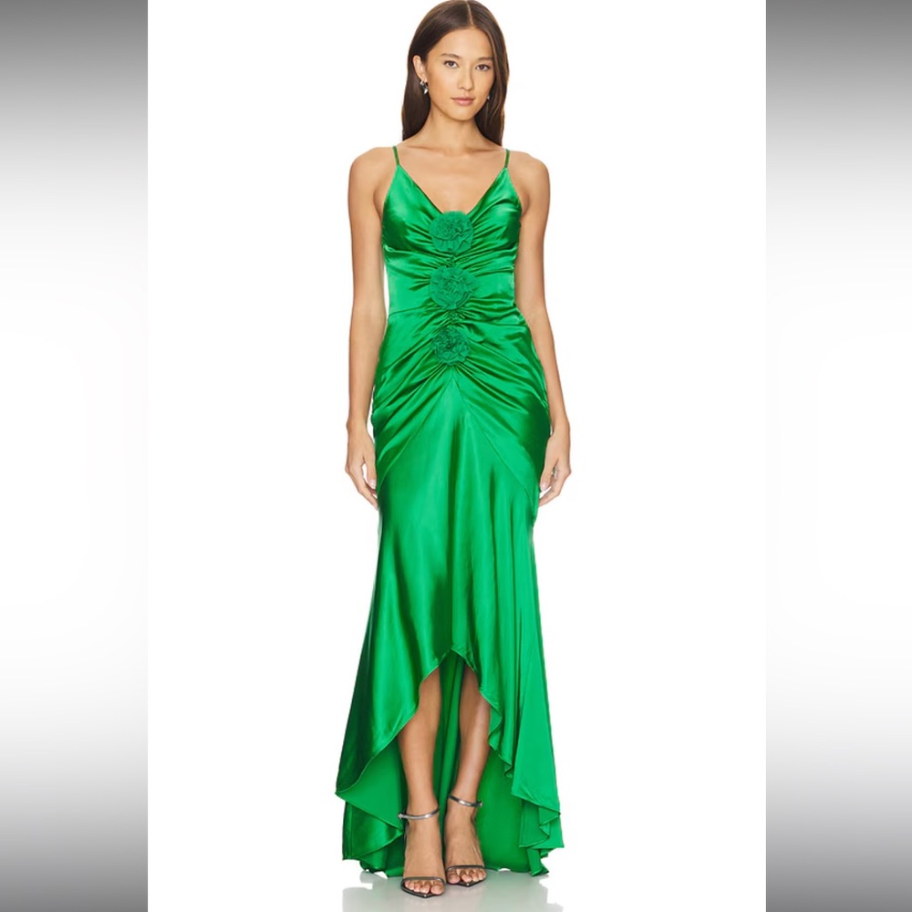 Lovers & friends Liz Gown  green maxi with rose details